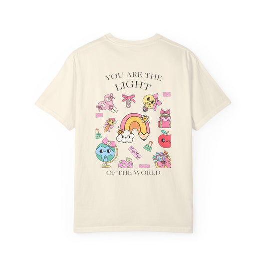 Back to School “Light of the World” Comfort Colors® Tee – Women’s Fit, Chistian Tee, Casual Outfit
