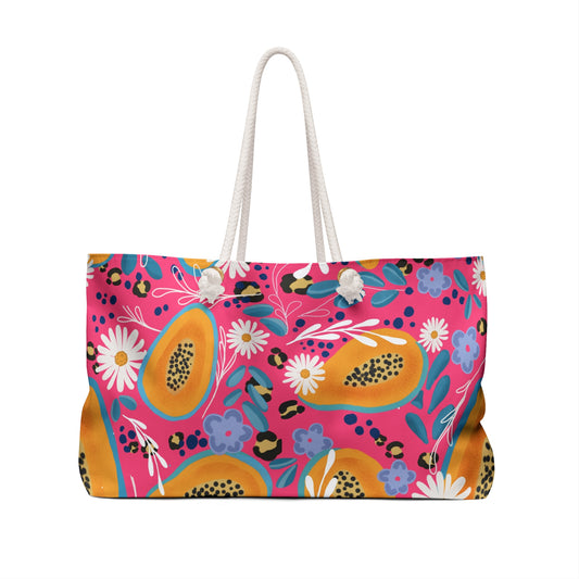 Vibrant Floral Weekender Bag, Travel Tote, Beach Bag, Overnight Bag, Stylish Carryall, Gift for Her