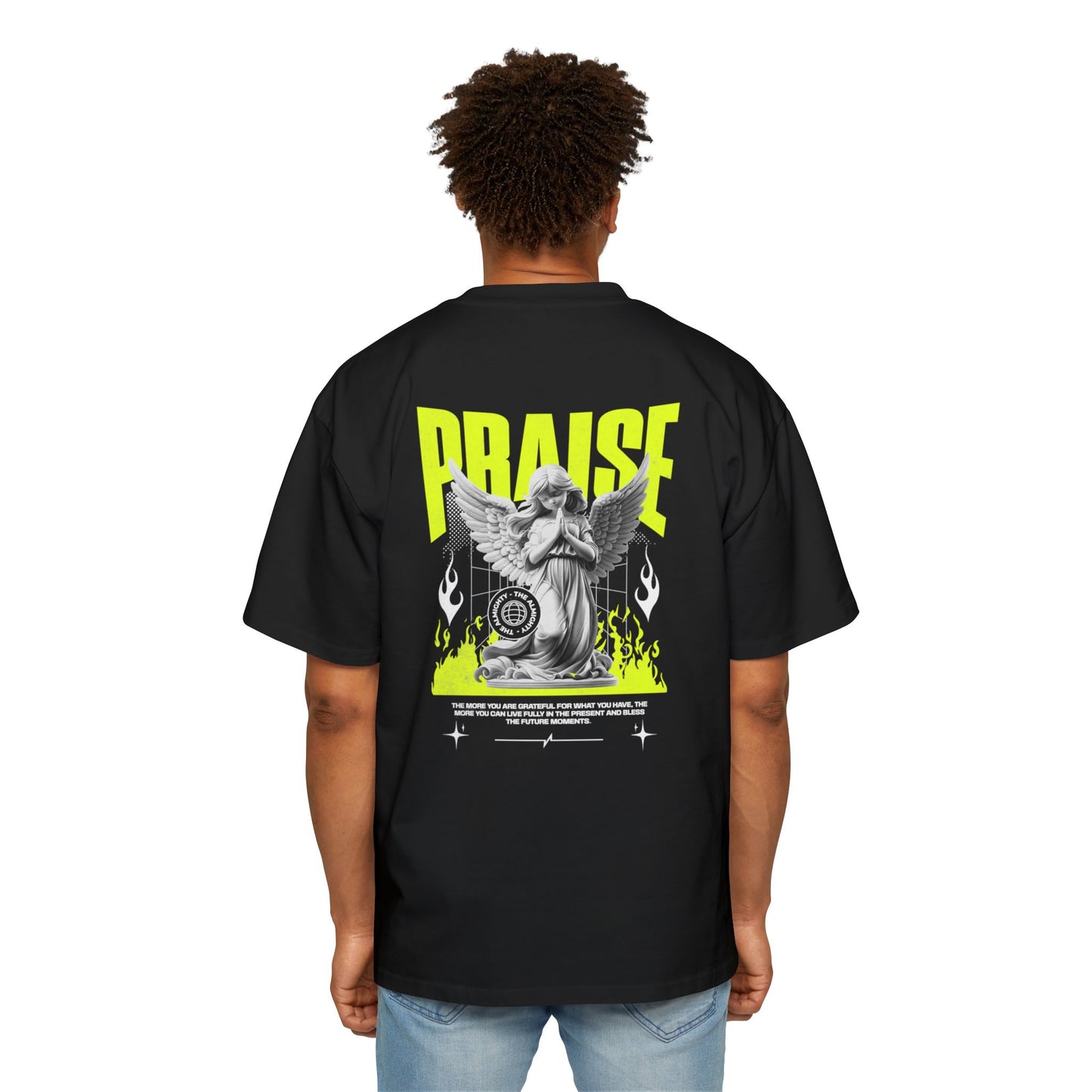 Praise Christian T-Shirt | Praying Angel Tee | Premium Quality Faith Apparel | Gratitude Worship Shirt