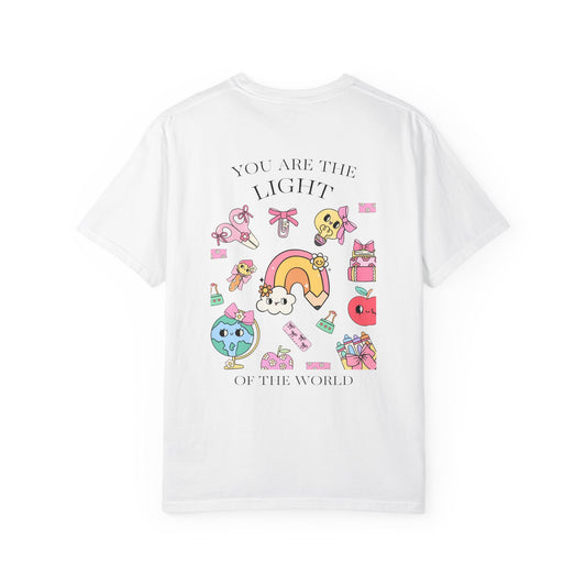 Back to School “Light of the World” Comfort Colors® Tee – Women’s Fit, Chistian Tee, Casual Outfit