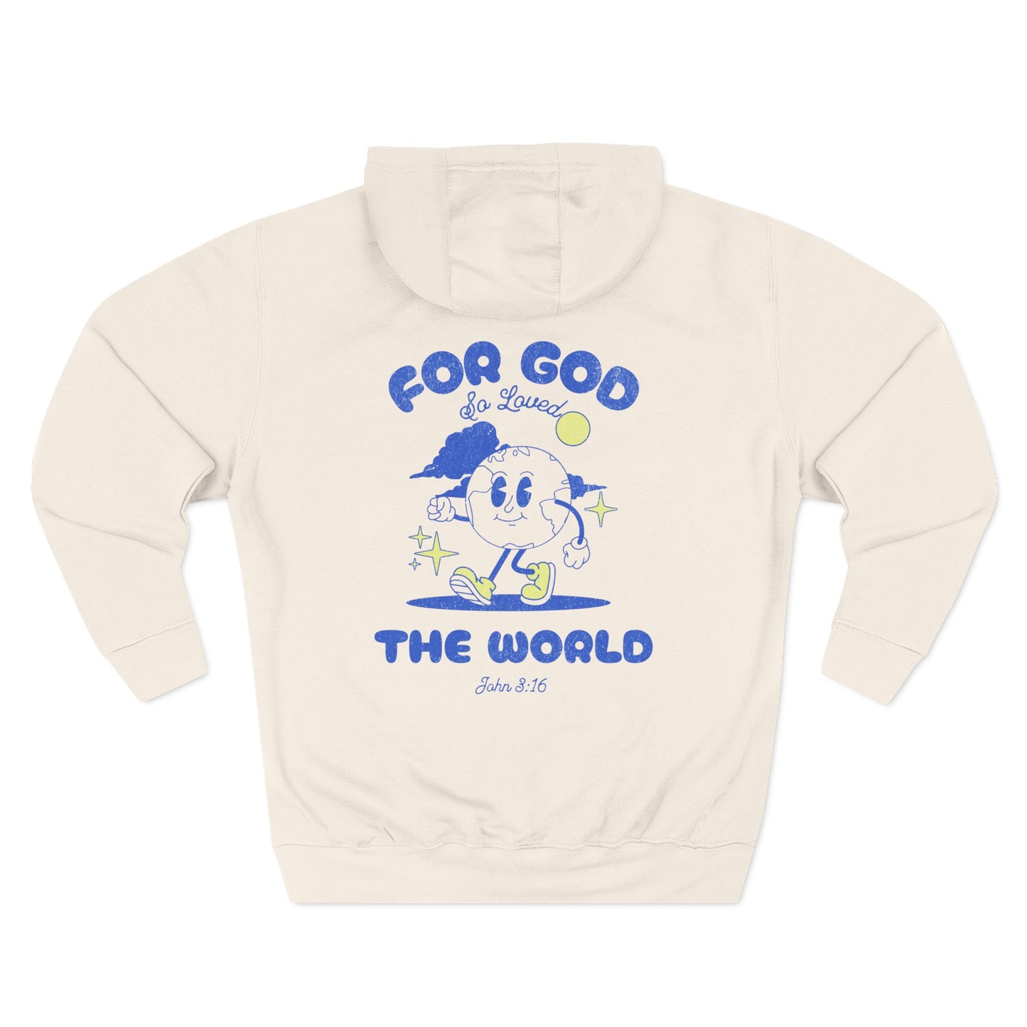 For God So Loved the World Hoodie - John 3:16 Christian Hoodie White - Vintage Retro Faith Sweatshirt