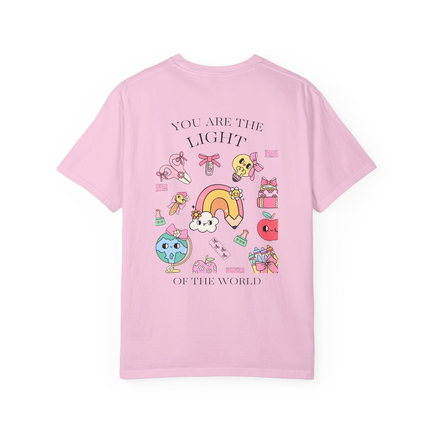 Back to School “Light of the World” Comfort Colors® Tee – Women’s Fit, Chistian Tee, Casual Outfit