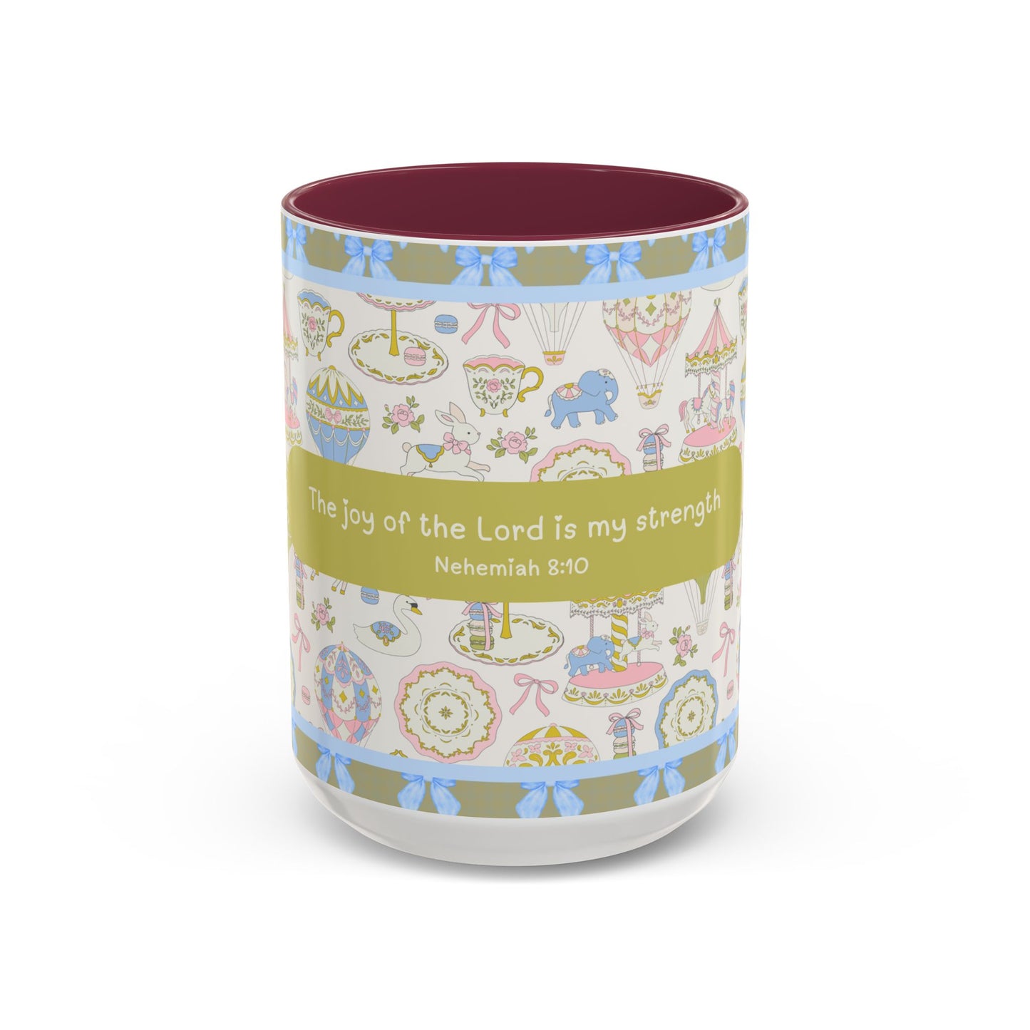Faith-Inspired Mug with Bible Verse Christian Coffee Cup – “The Joy of the Lord is My Strength” Nehemiah 8:10
