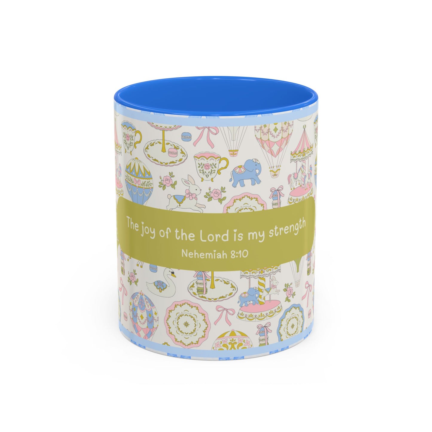 Faith-Inspired Mug with Bible Verse Christian Coffee Cup – “The Joy of the Lord is My Strength” Nehemiah 8:10