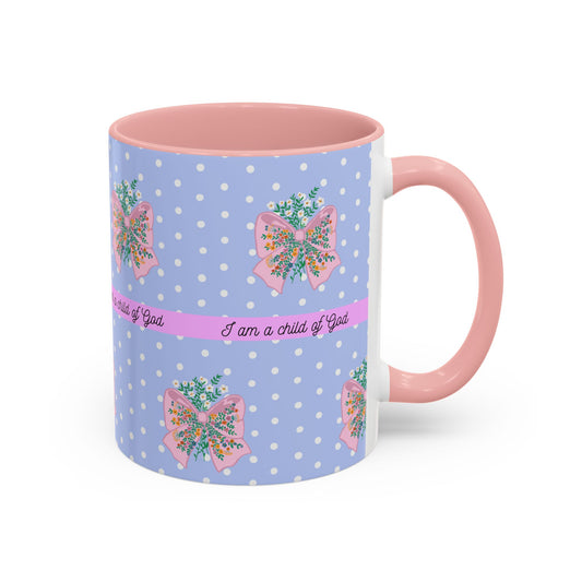 Inspirational Accent Coffee Mug - "I Am a Child of God" - Perfect for Faith & Positive Vibes