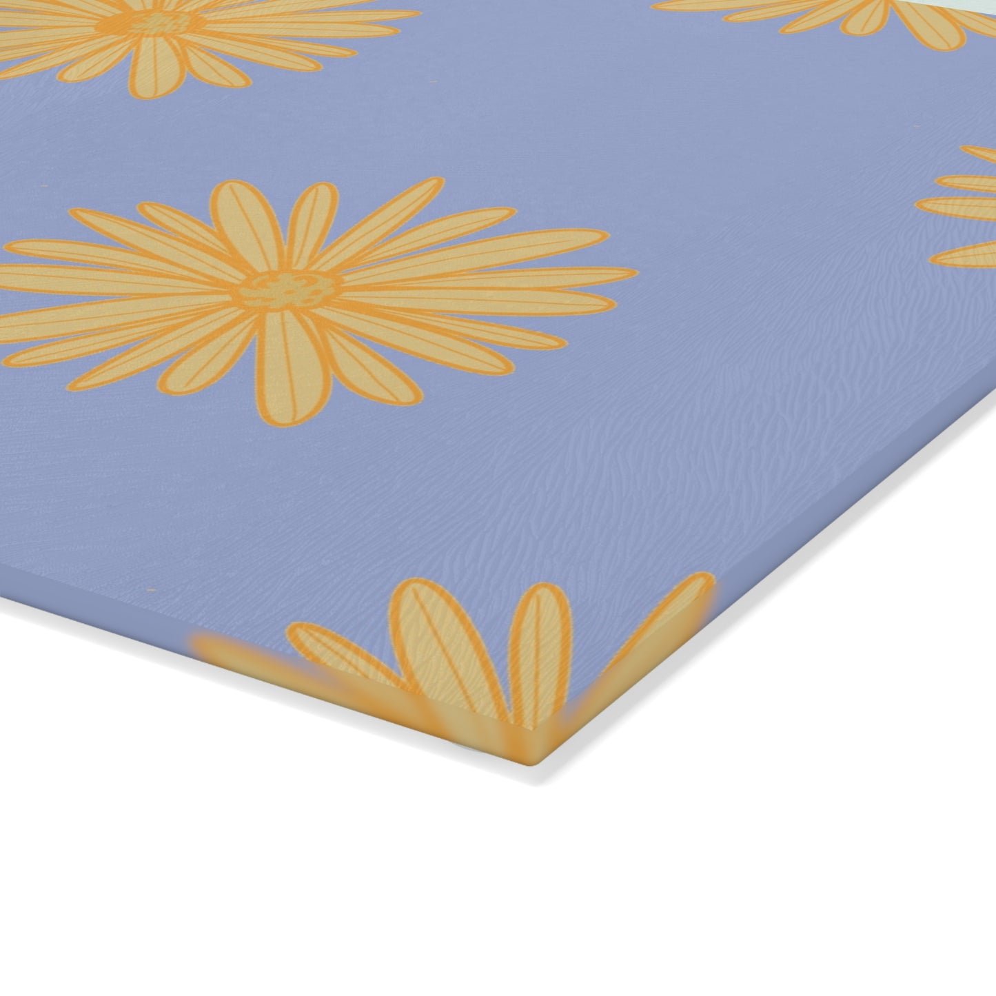 Blue Floral Glass Cutting Board - Perfect for Summer Cooking & Gifting