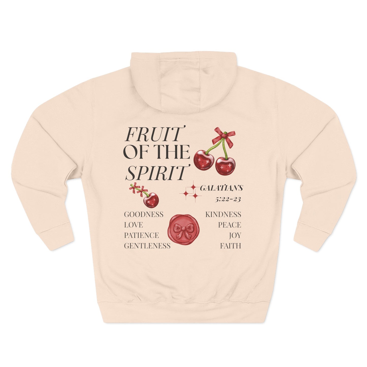 Womens Christian Hoodie Cherry Fruit of the Spirit (Galatians 5:22–23 Faith Hoodie)