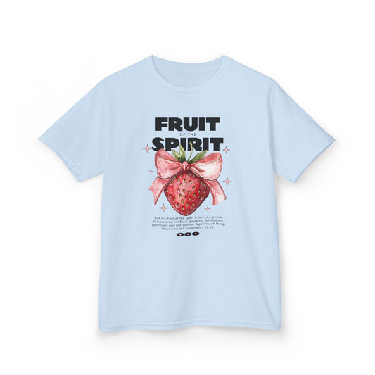 Fruit of the Spirit Kids T-Shirt | Galatians 5:22-23 Youth Tee | Christian Kids Clothing | Strawberry Faith Shirt