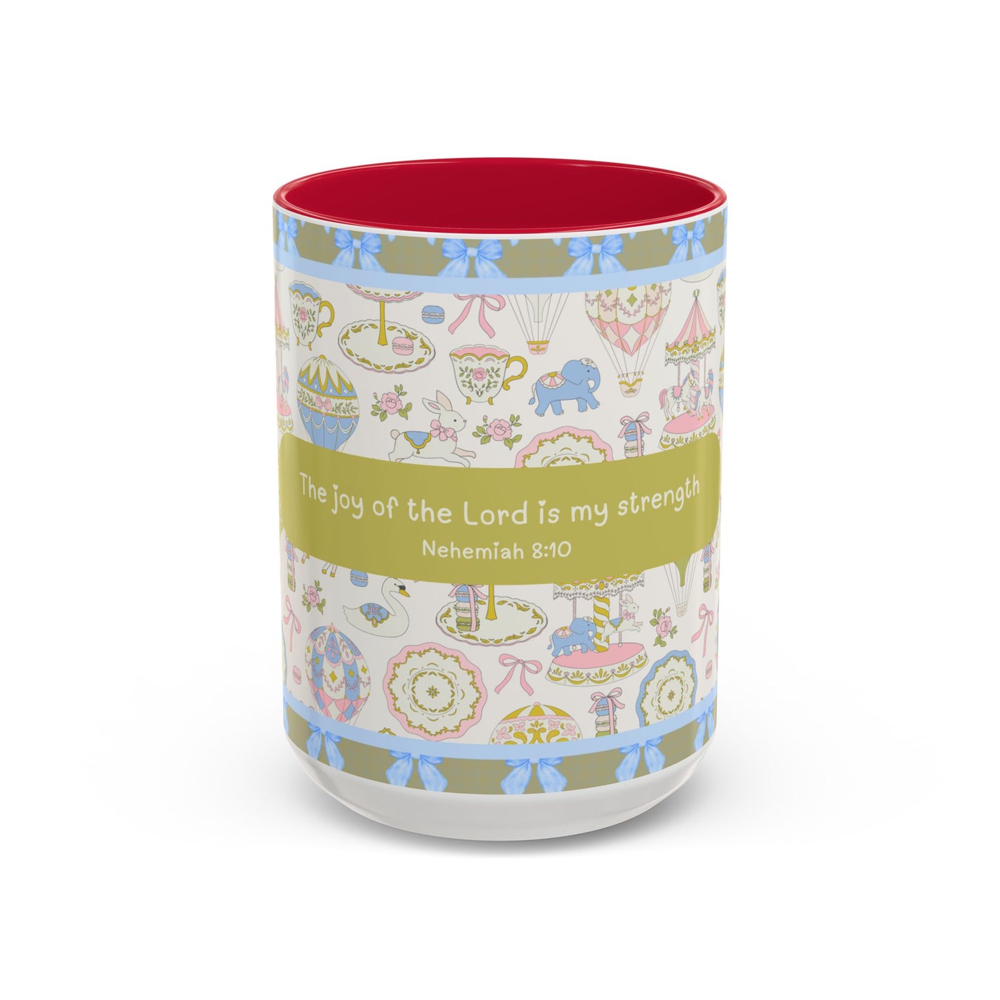 Faith-Inspired Mug with Bible Verse Christian Coffee Cup – “The Joy of the Lord is My Strength” Nehemiah 8:10