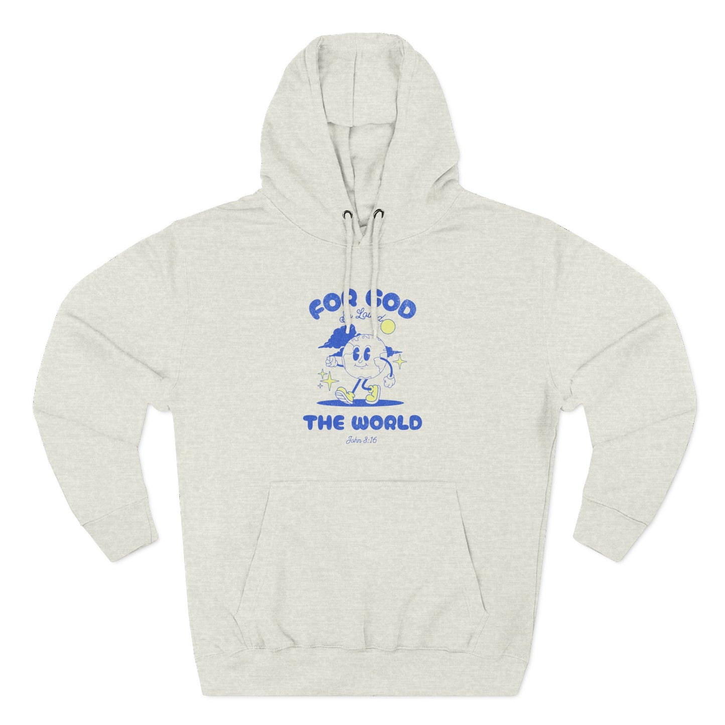 For God So Loved the World Hoodie - John 3:16 Christian Hoodie White - Vintage Retro Faith Sweatshirt