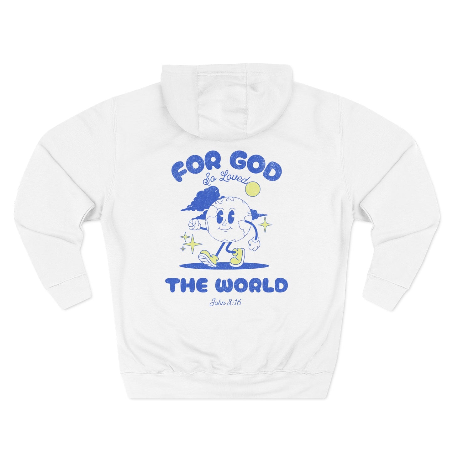 For God So Loved the World Hoodie - John 3:16 Christian Hoodie White - Vintage Retro Faith Sweatshirt