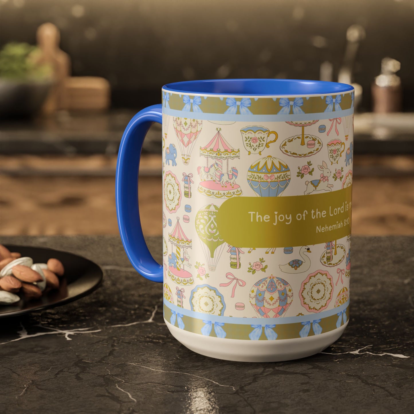 Faith-Inspired Mug with Bible Verse Christian Coffee Cup – “The Joy of the Lord is My Strength” Nehemiah 8:10