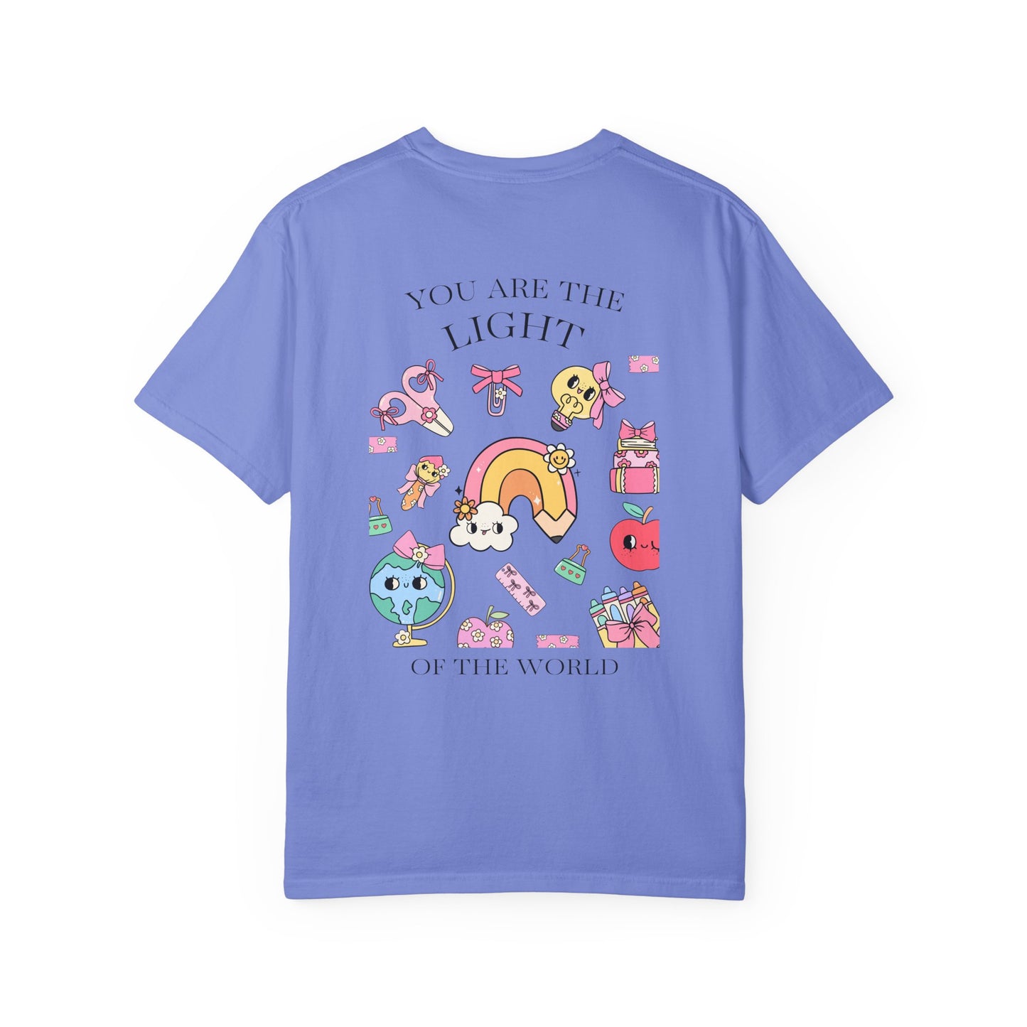 Back to School “Light of the World” Comfort Colors® Tee – Women’s Fit, Chistian Tee, Casual Outfit