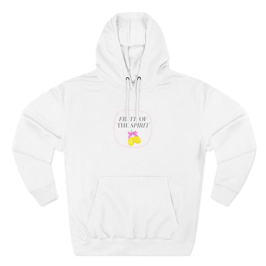 Fruit of the Spirit Three-Panel Fleece Hoodie - Inspirational Sweatshirt for Faith, Kindness, Joy and Peace, Motivational Gift for Holidays