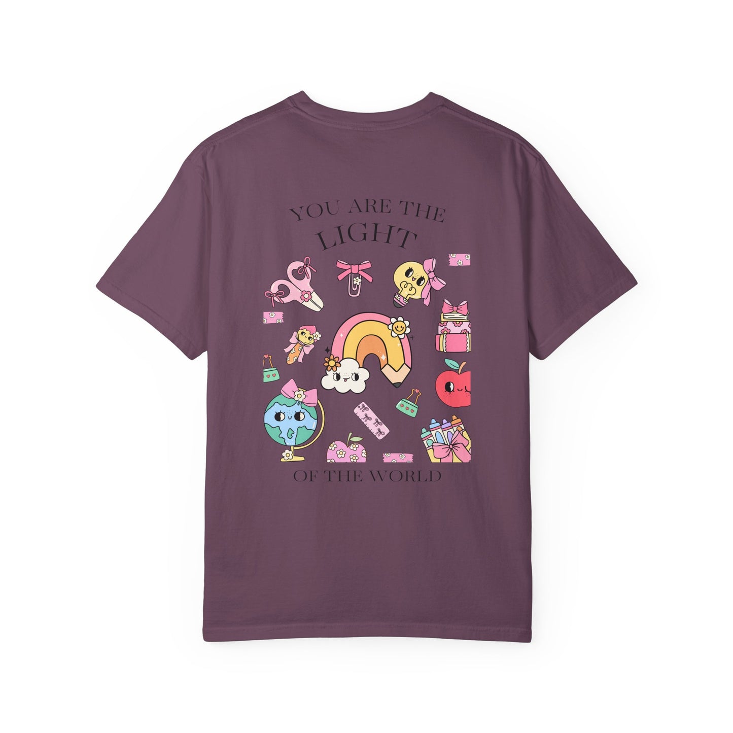 Back to School “Light of the World” Comfort Colors® Tee – Women’s Fit, Chistian Tee, Casual Outfit