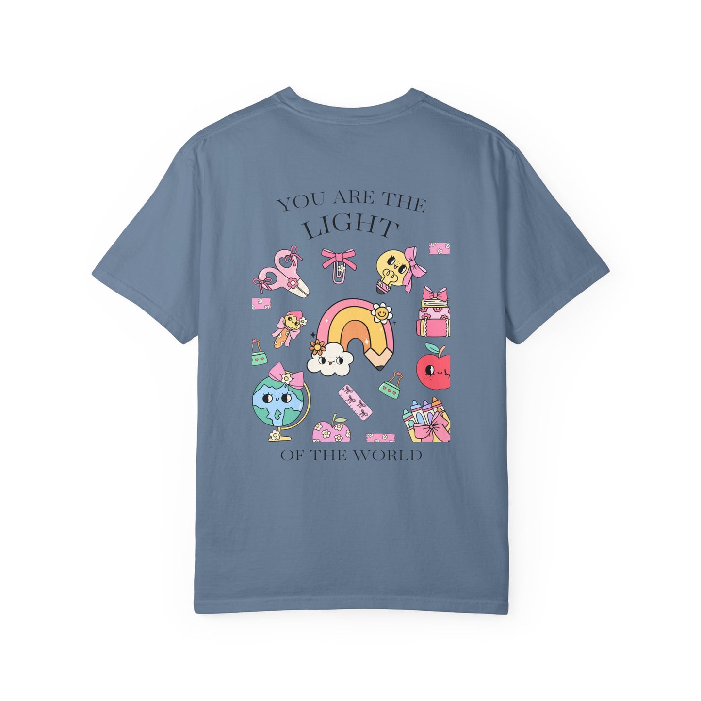 Back to School “Light of the World” Comfort Colors® Tee – Women’s Fit, Chistian Tee, Casual Outfit