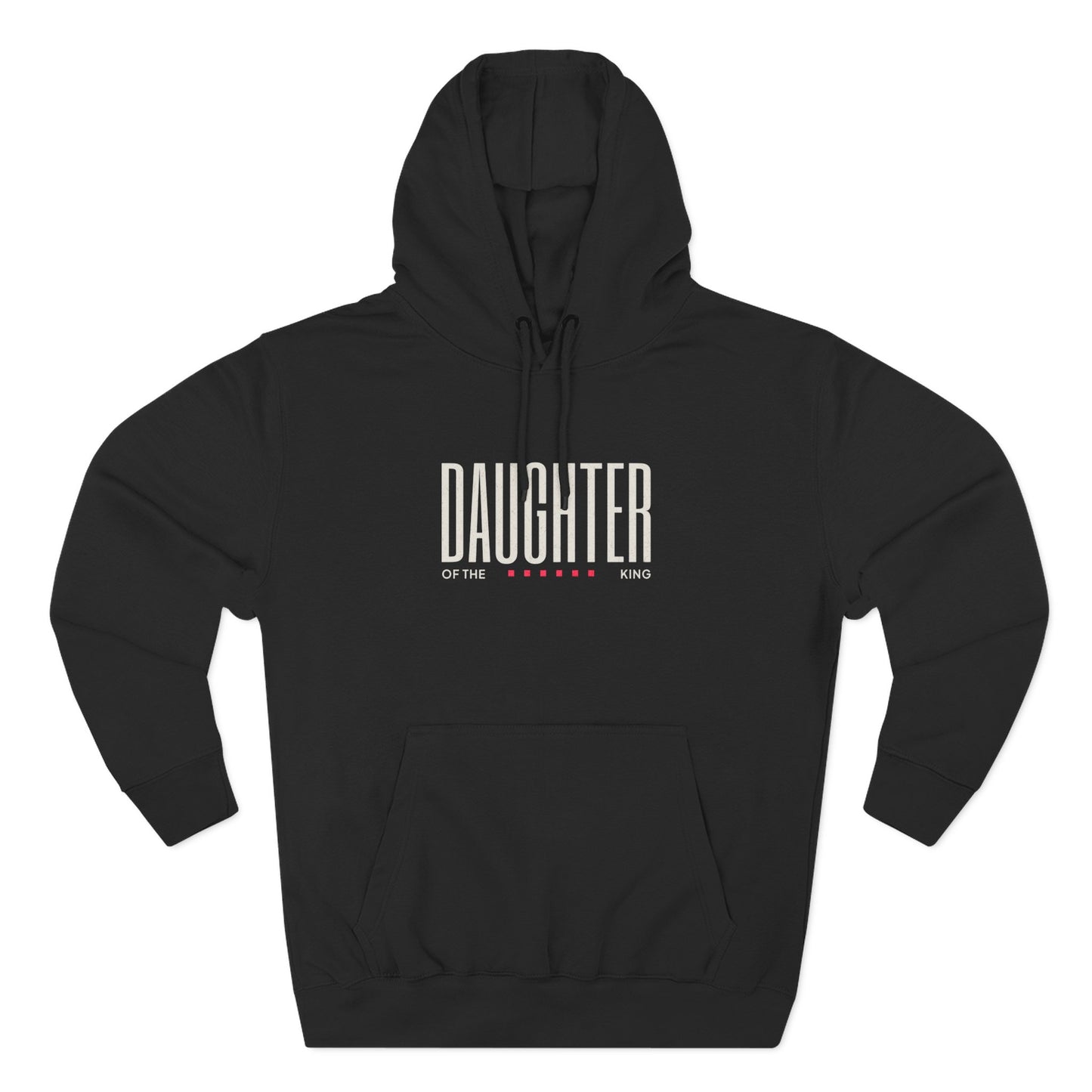 Daughter of the King Hoodie - Joshua 1:9 Christian Hoodie for Women - Black Faith-Based Sweatshirt