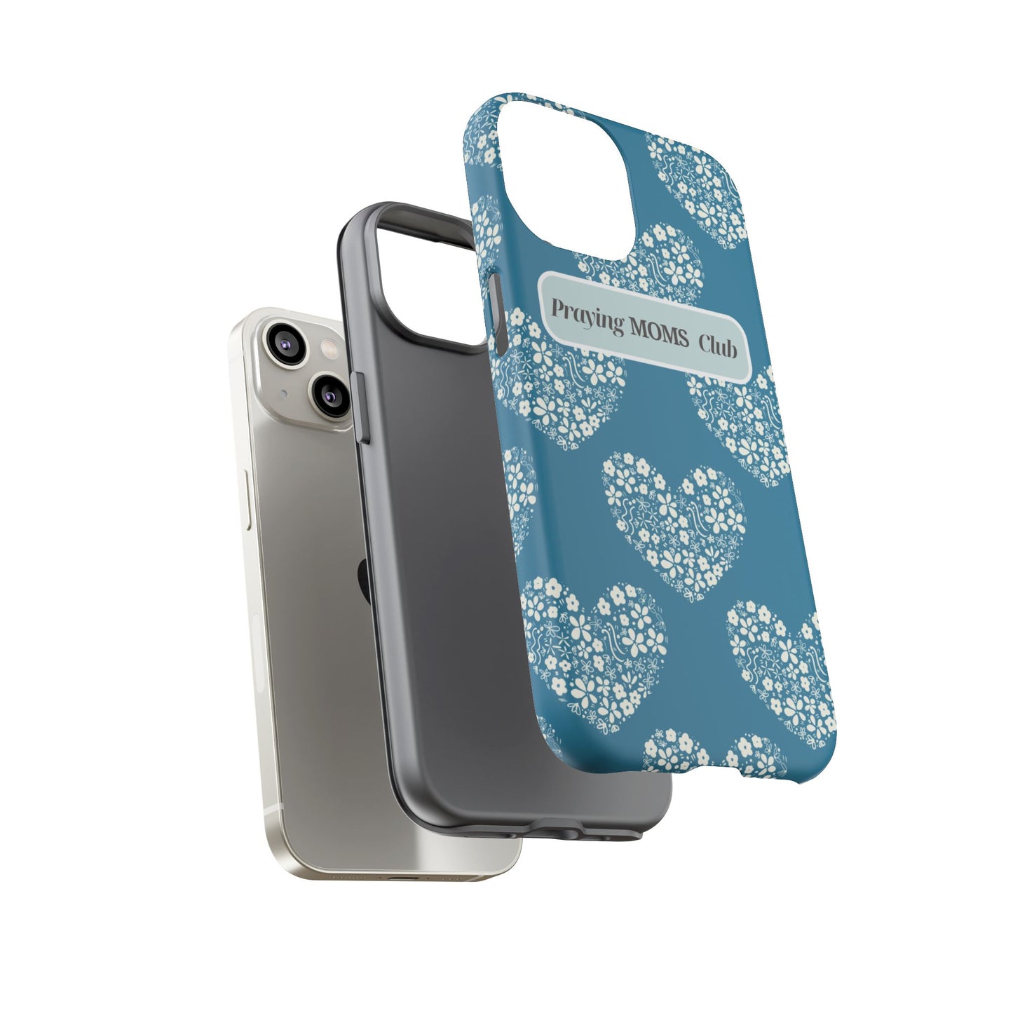 Praying Moms Club Phone Case - Tough Floral Heart Design