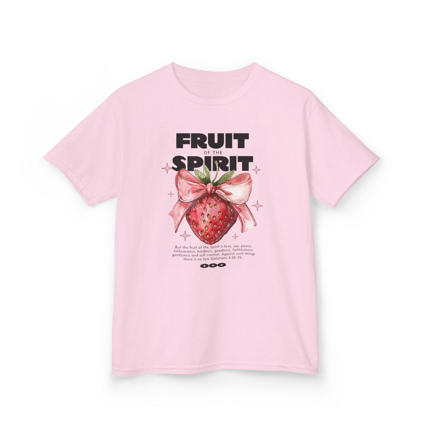 Fruit of the Spirit Kids T-Shirt | Galatians 5:22-23 Youth Tee | Christian Kids Clothing | Strawberry Faith Shirt