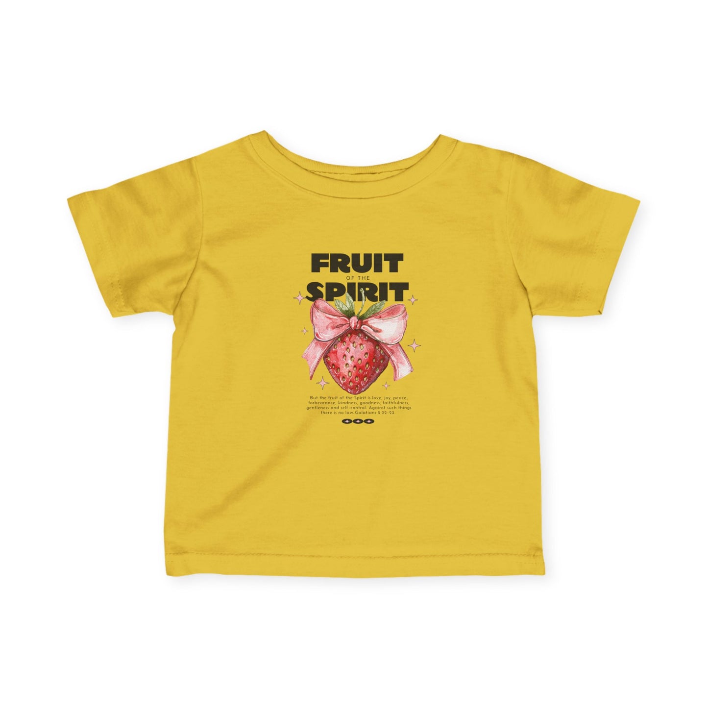Fruit of the Spirit Infant T-Shirt | Galatians 5:22-23 | Soft Baby Christian Tee | Strawberry Faith Shirt | Faith & Flow Kids