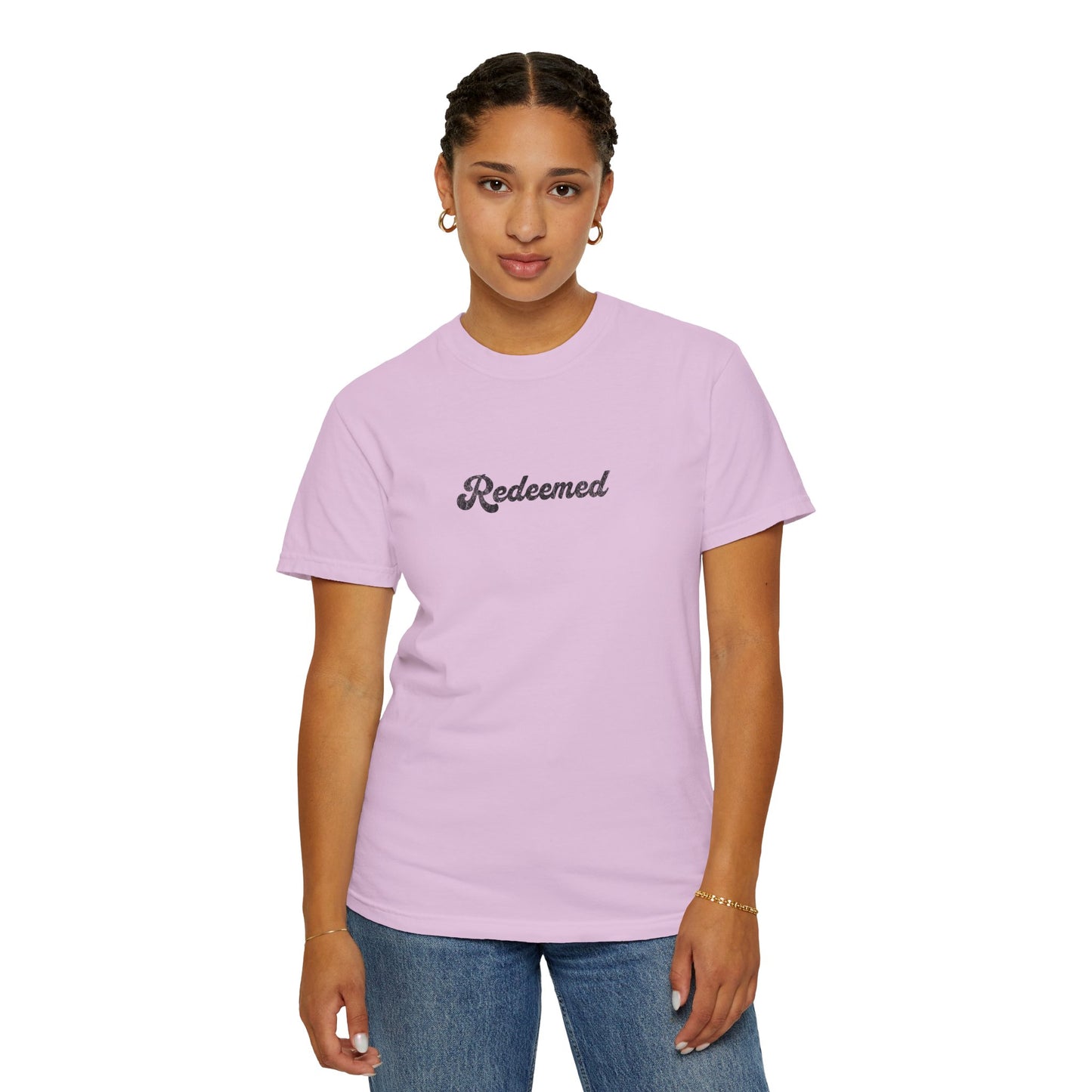Redeemed Graphic T-shirt for Self-Expression, Spiritual Apparel, Casual Wear, Gift for Friends, Inspirational Daily Wear