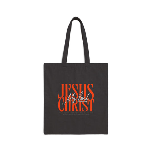 Jesus Christ My Lord Tote Bag | Christian Canvas Tote | Faith-Based Reusable Bag | John 3:16 Scripture Bag | Faith & Flow