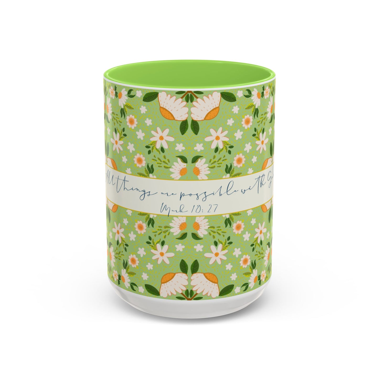 Inspirational Floral Mug - Colorful 11oz & 15oz Coffee Cups with Uplifting Quote