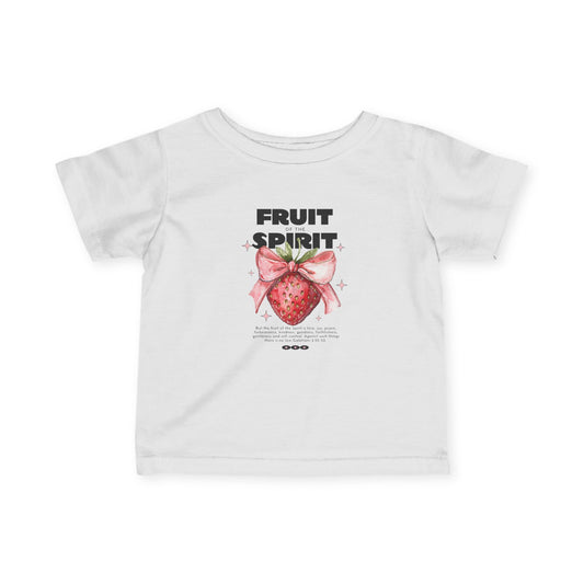 Fruit of the Spirit Infant T-Shirt | Galatians 5:22-23 | Soft Baby Christian Tee | Strawberry Faith Shirt | Faith & Flow Kids
