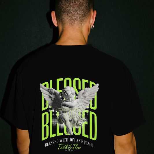 Christian Blessed T-Shirt - Angel Graphic Tee - Unisex Faith Apparel