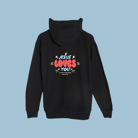 Jesus Loves You Heavyweight Hoodie | John 15:9 | Premium Pullover Christian Hoodie | Unbreakable Love Design | Faith & Flow