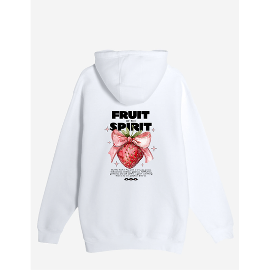 Fruit of the Spirit Hoodie | Galatians 5:22-23 | Premium Pullover Christian Hoodie | Strawberry Faith Design | Faith & Flow