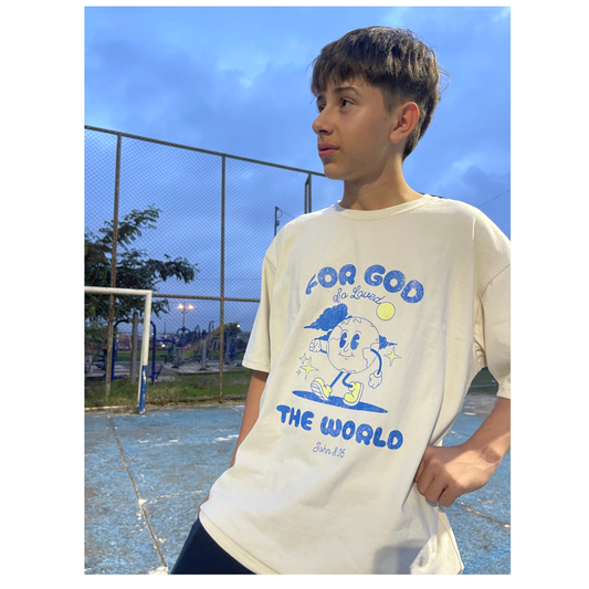 For God So Loved The World Oversized Men's Christian T-Shirt | John 3:16 Faith Tee | Heavyweight Premium Streetwear | Faith & Flow | Gift for Him