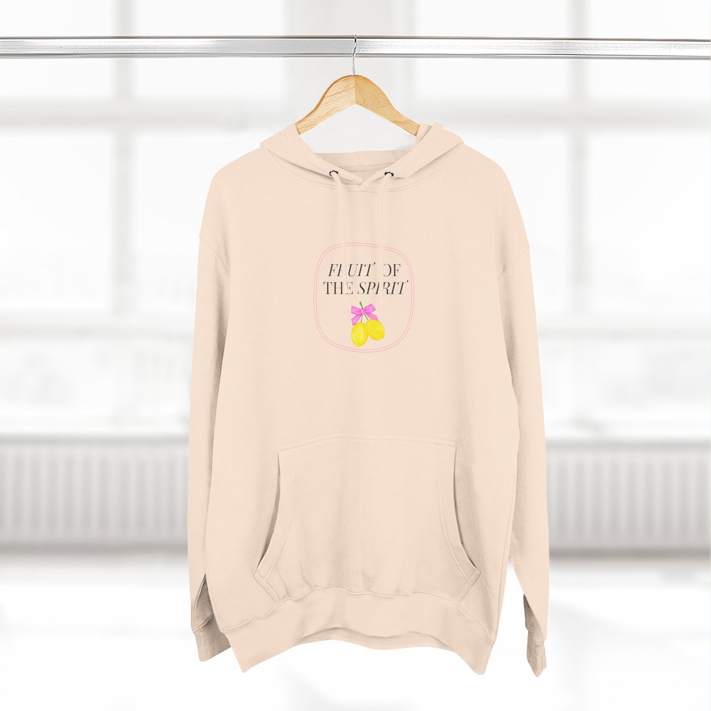 Fruit of the Spirit Three-Panel Fleece Hoodie - Inspirational Sweatshirt for Faith, Kindness, Joy and Peace, Motivational Gift for Holidays