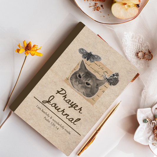 Purrfully Made Journal – Psalm 139:14 Christian Cat Journal