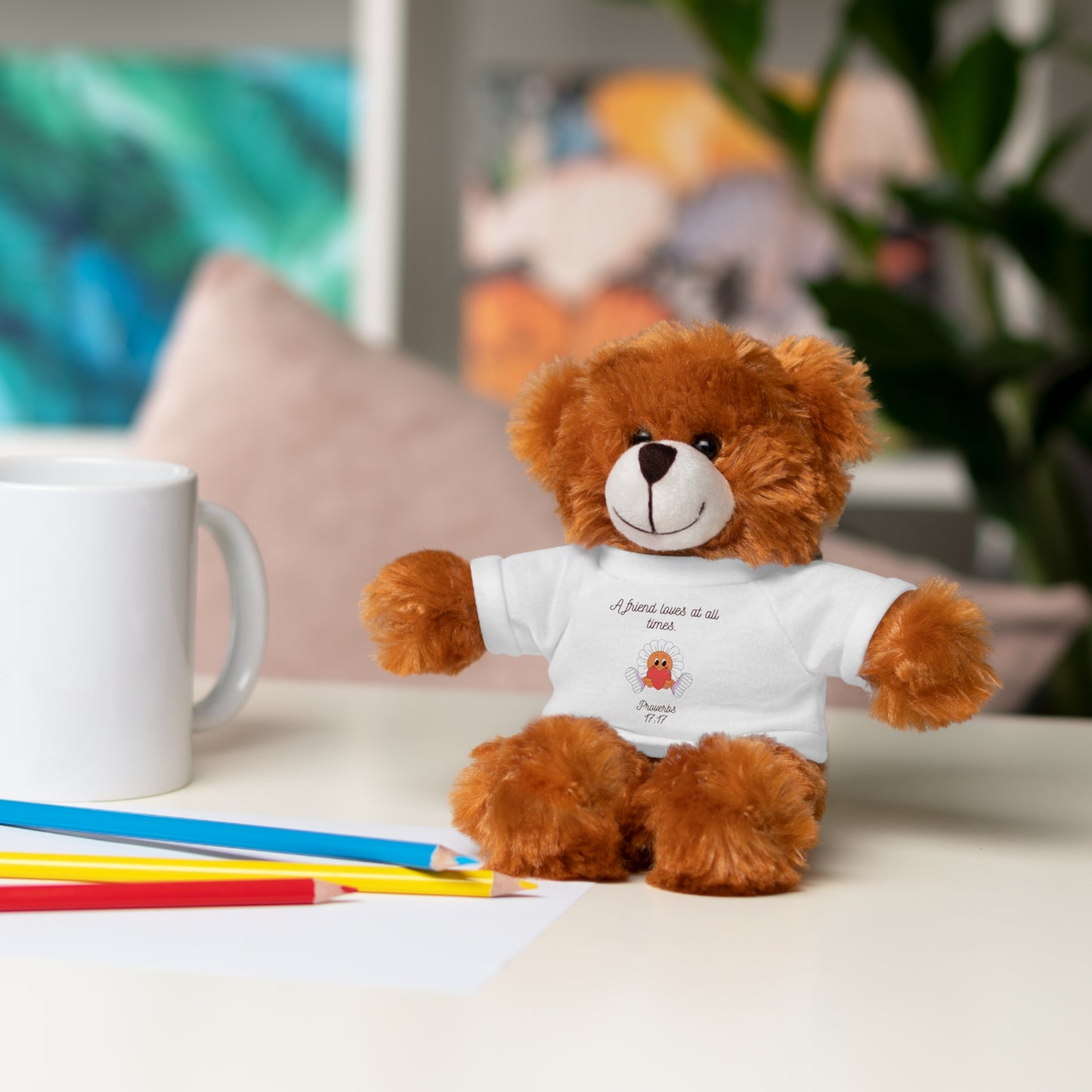 Christian Plushie – Proverbs 17:17 Friendship & Faith Gift Christian Stuffed Animal  Love Gift