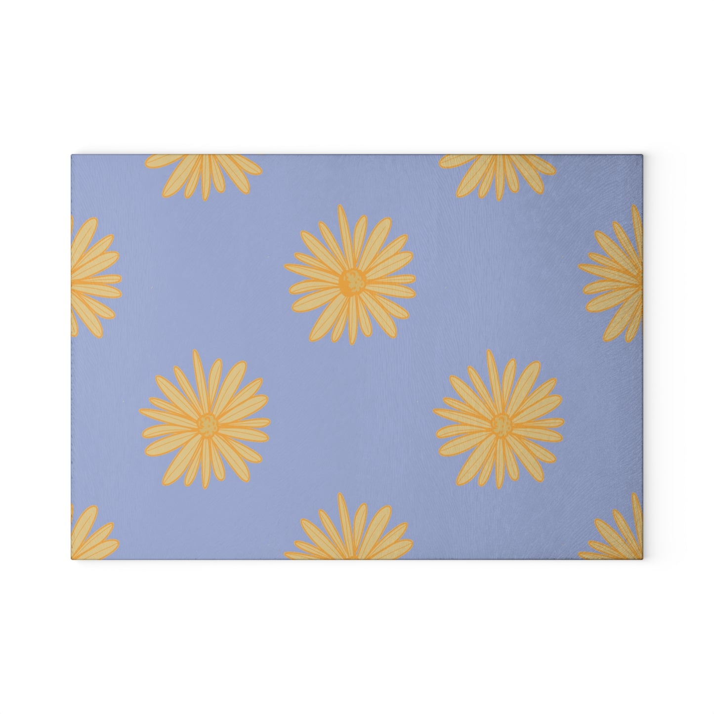 Blue Floral Glass Cutting Board - Perfect for Summer Cooking & Gifting