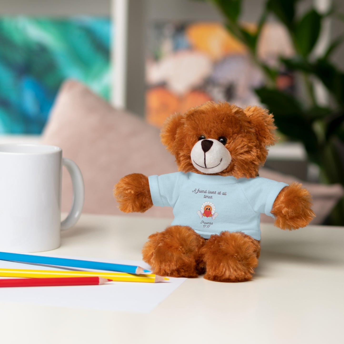 Christian Plushie – Proverbs 17:17 Friendship & Faith Gift Christian Stuffed Animal  Love Gift