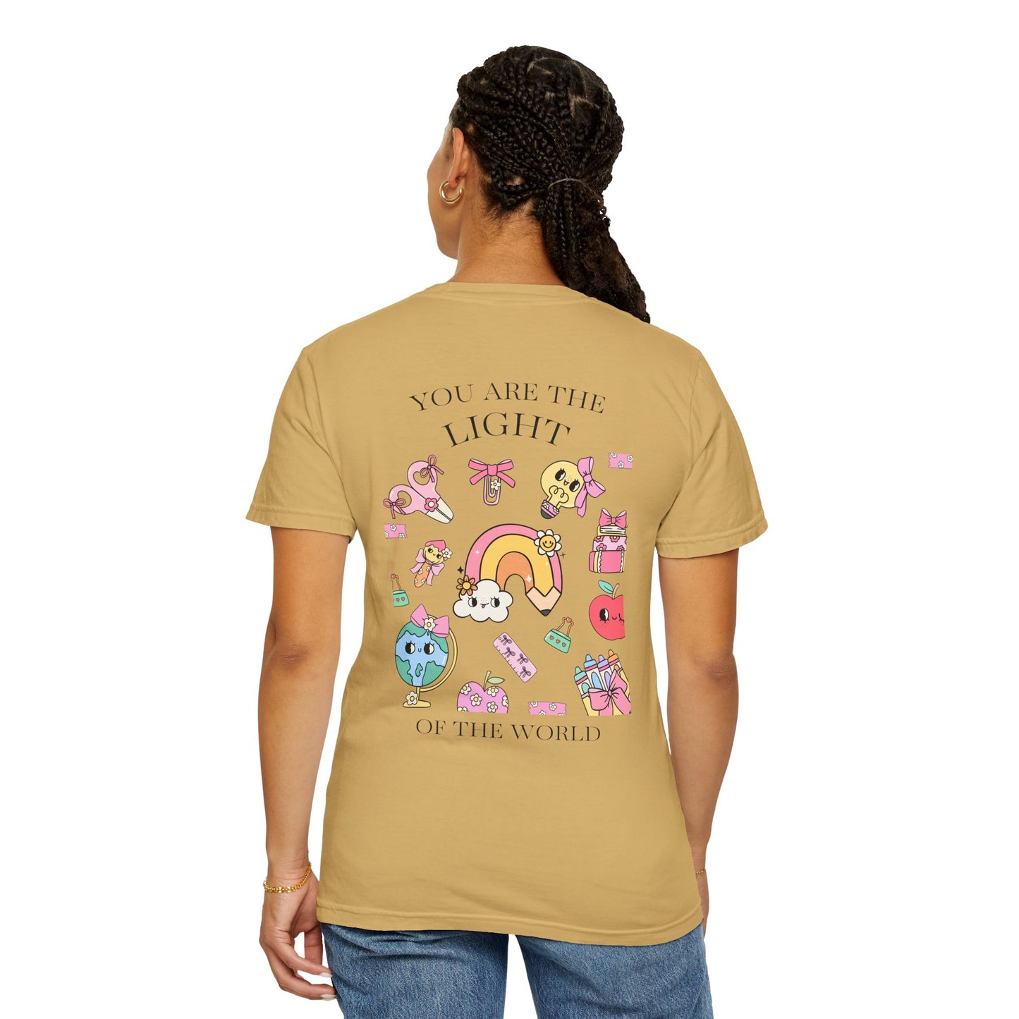 Back to School “Light of the World” Comfort Colors® Tee – Women’s Fit, Chistian Tee, Casual Outfit