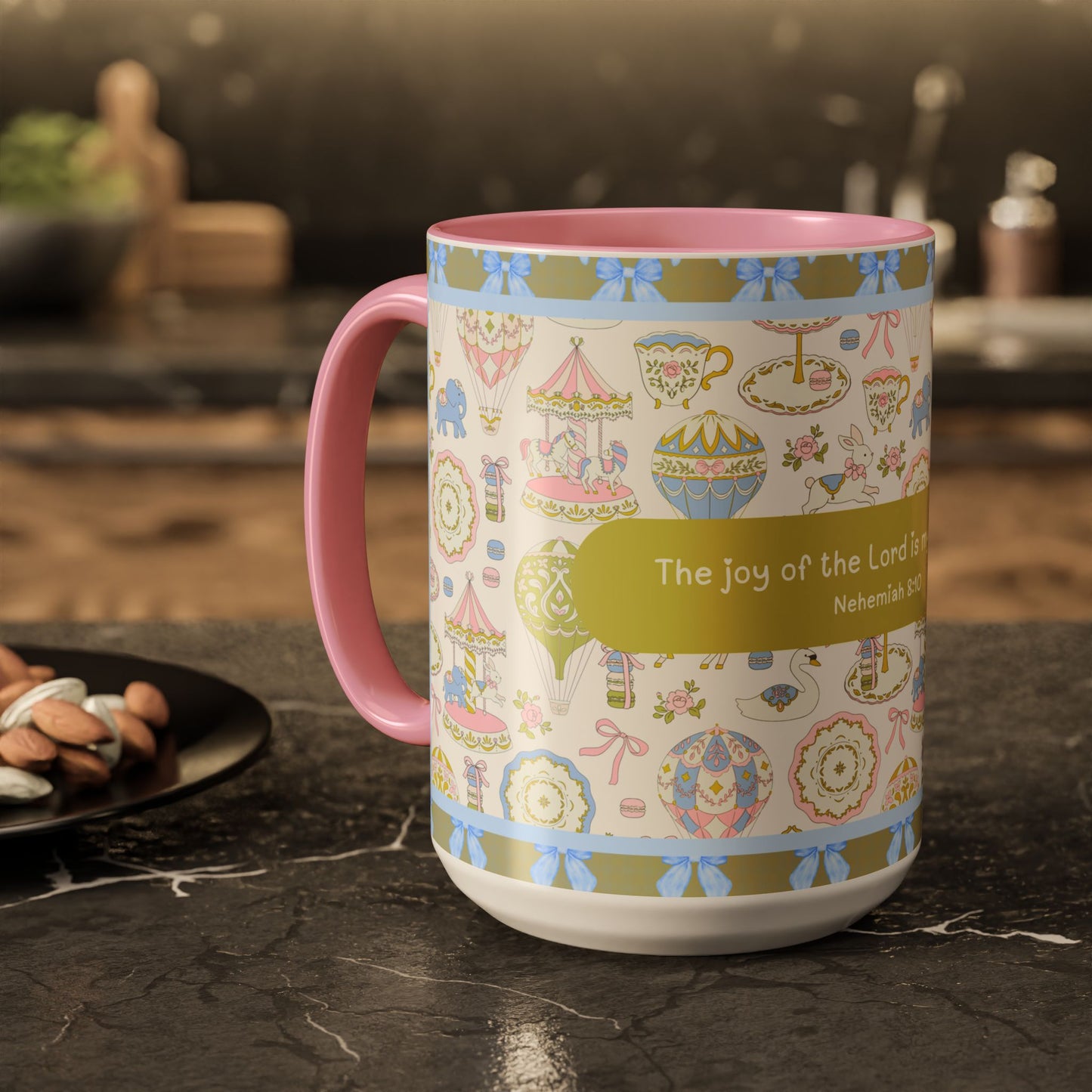 Faith-Inspired Mug with Bible Verse Christian Coffee Cup – “The Joy of the Lord is My Strength” Nehemiah 8:10
