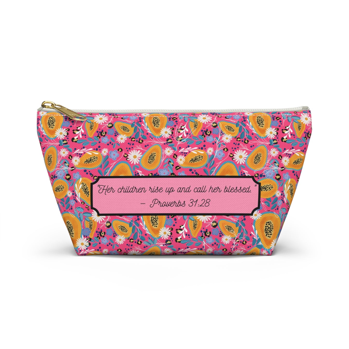 Mother’s Day Floral Accessory Pouch – Proverbs 31:28