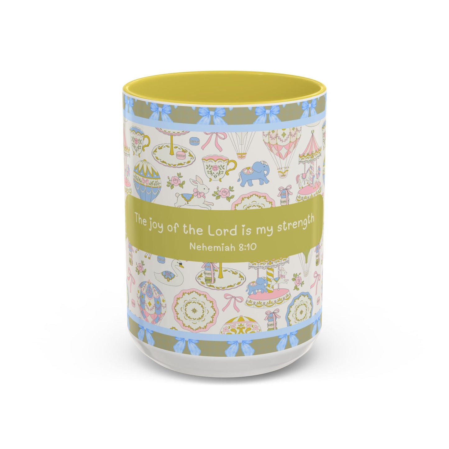 Faith-Inspired Mug with Bible Verse Christian Coffee Cup – “The Joy of the Lord is My Strength” Nehemiah 8:10