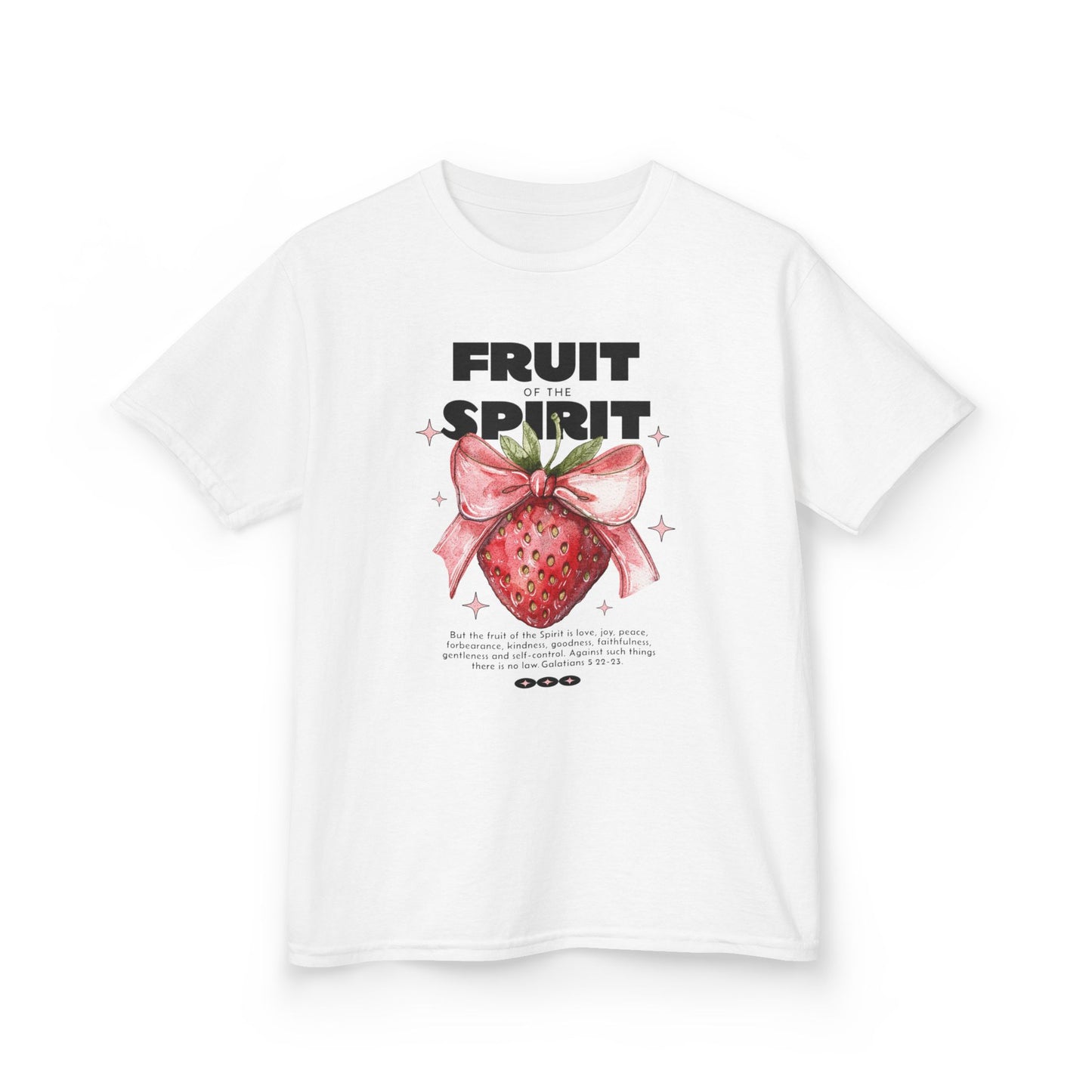 Fruit of the Spirit Kids T-Shirt | Galatians 5:22-23 Youth Tee | Christian Kids Clothing | Strawberry Faith Shirt