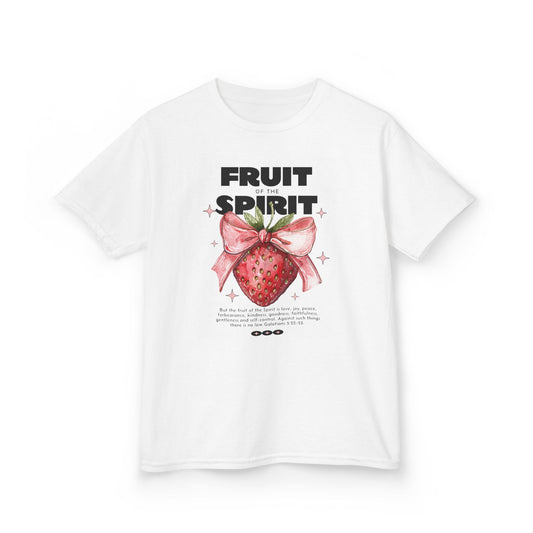 Fruit of the Spirit Kids T-Shirt | Galatians 5:22-23 Youth Tee | Christian Kids Clothing | Strawberry Faith Shirt