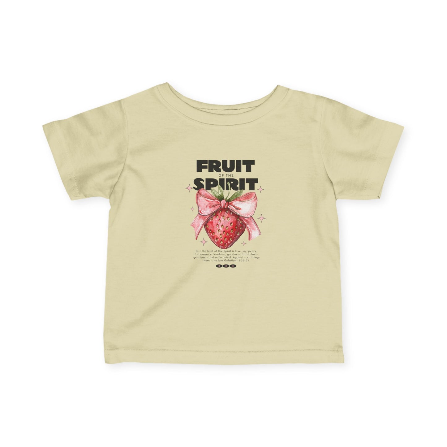 Fruit of the Spirit Infant T-Shirt | Galatians 5:22-23 | Soft Baby Christian Tee | Strawberry Faith Shirt | Faith & Flow Kids