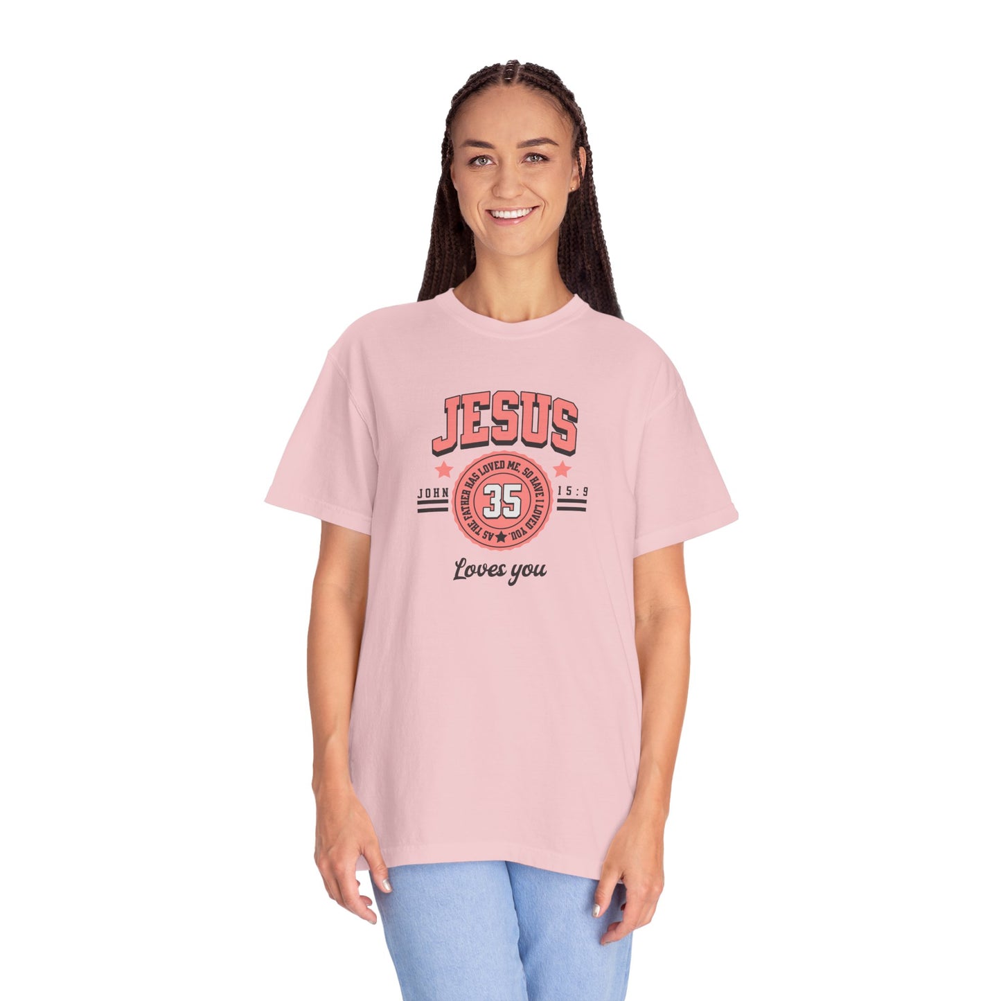 Unisex Garment-Dyed T-shirt with Inspirational Jesus Design, Faith T-shirt, Christian Apparel, Religious Gift, Church Event Shirt