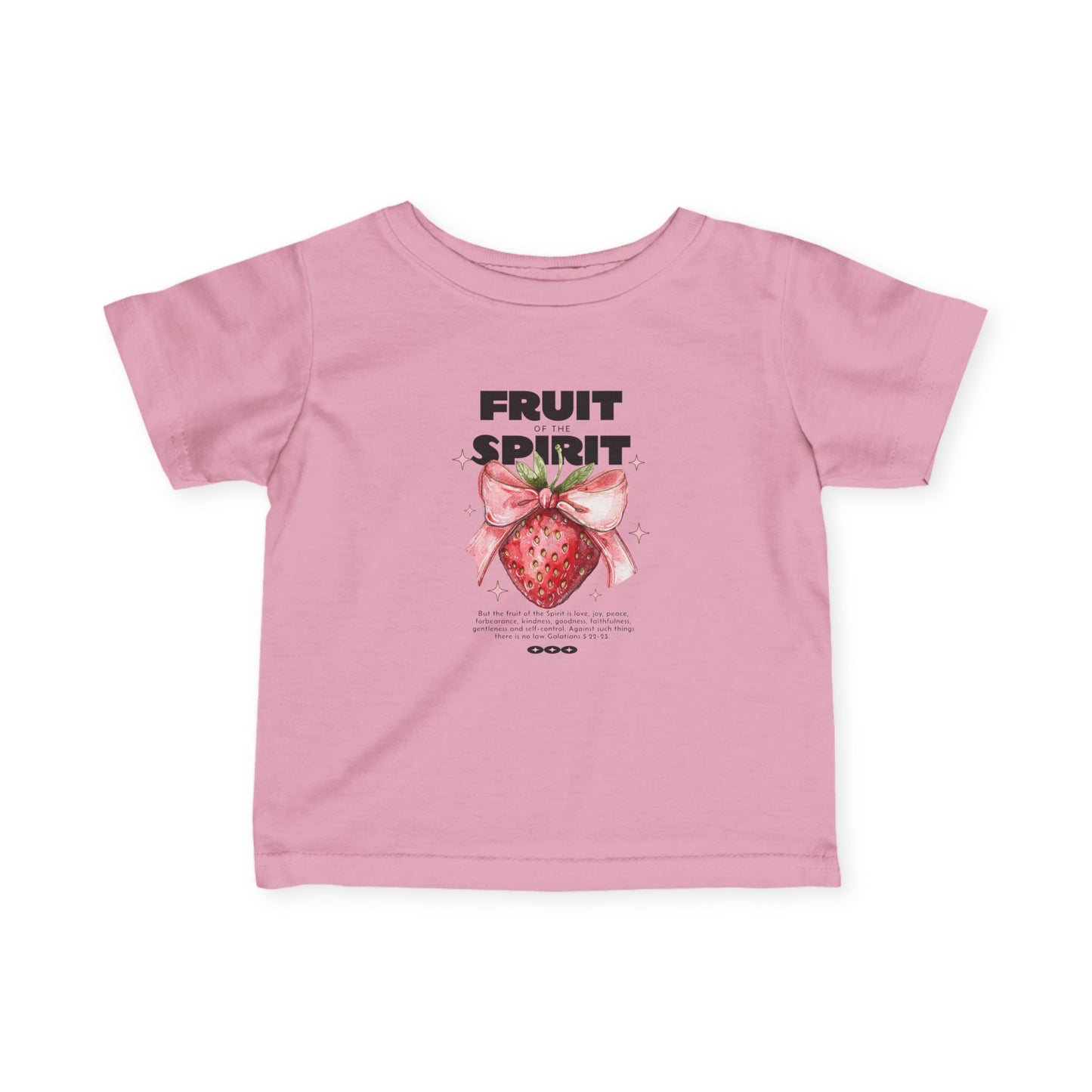 Fruit of the Spirit Infant T-Shirt | Galatians 5:22-23 | Soft Baby Christian Tee | Strawberry Faith Shirt | Faith & Flow Kids