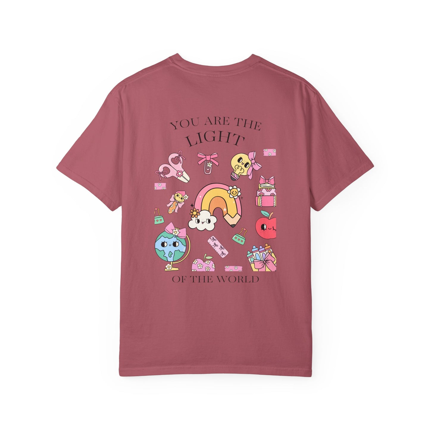 Back to School “Light of the World” Comfort Colors® Tee – Women’s Fit, Chistian Tee, Casual Outfit