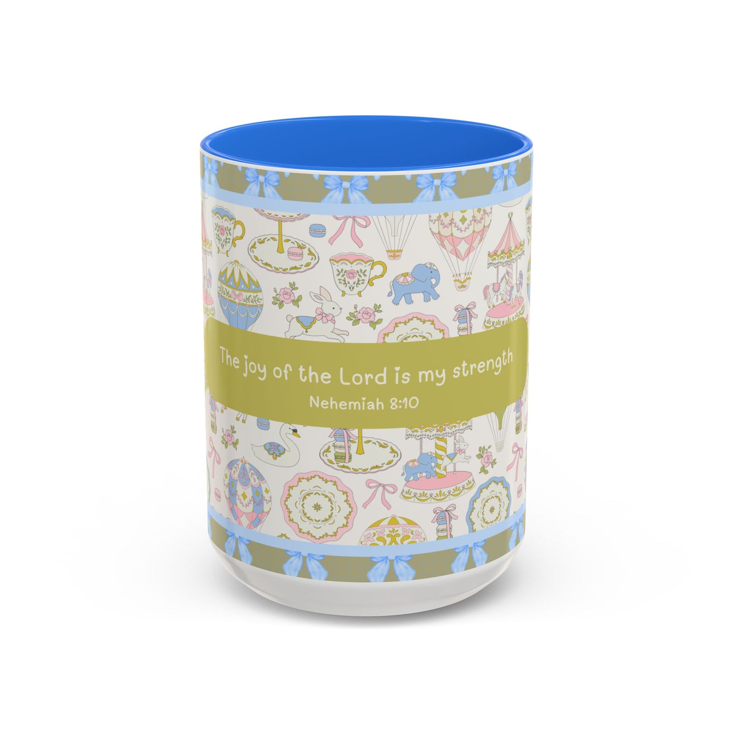 Faith-Inspired Mug with Bible Verse Christian Coffee Cup – “The Joy of the Lord is My Strength” Nehemiah 8:10