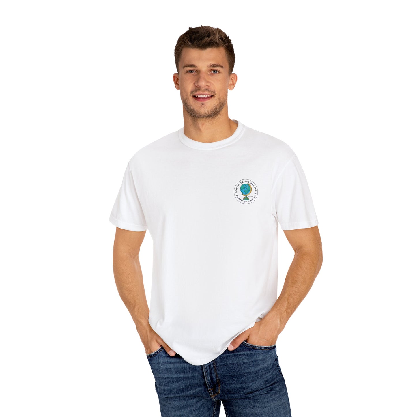 Christian Faith T-Shirt – “Porque de tal manera amó Dios al mundo” – Inspirational Scripture Tee