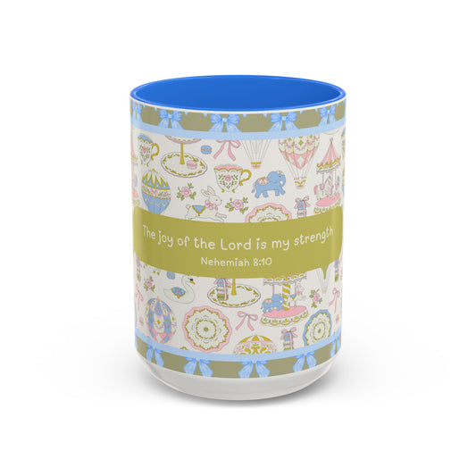 Faith-Inspired Mug with Bible Verse Christian Coffee Cup – “The Joy of the Lord is My Strength” Nehemiah 8:10